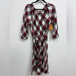 Gymboree Red and Green Plaid Dress NWT size large.